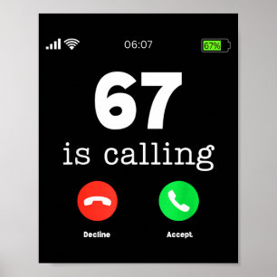 Poster Clic 67 appelle T-shirt drôle Six Sept Meme