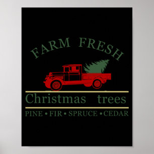 Poster Clic de camion vintage fraîcheur de la ferme près