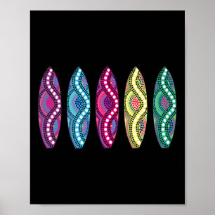 Poster Clic Surfboard Quiver- Design Coloré Inspiré du Su
