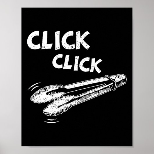 Poster Click A Click Tongs Bbq Byrbecue Byrbecuing Hangin (Devant)