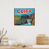 Poster Cliff Apple Étiquette - Chelan Falls, WA (Cuisine)