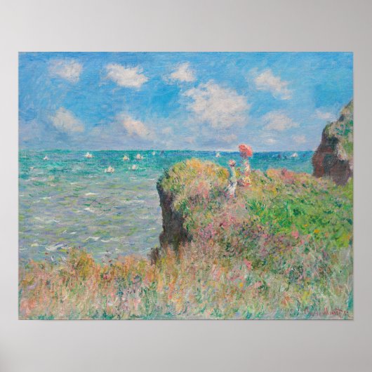 Poster Cliff Walk à Pourville (1882) par Claude Monet (Devant)