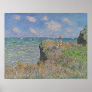 Poster Cliff Walk at Pourville by Monet Fine Art Print