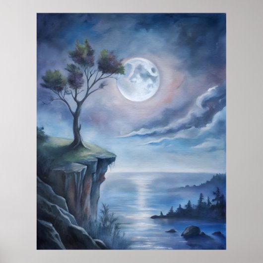 Poster Cliffside Lune belle (Devant)
