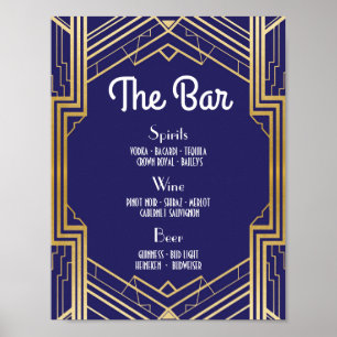 Poster Clignotement de bar Réception de mariage 1920 Mari