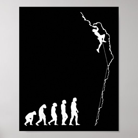 Poster Climbing Evolution - Fun Bouldering Rock Climber  (Devant)