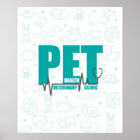 Clinique vétérinaire moderne bleu promotionnel