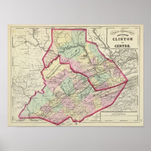 Poster Clinton, comtés du Centre (Devant)