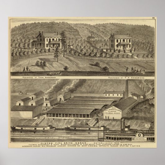 Poster Clinton Fire Brick Works Atterrissage d'Anderson (Devant)