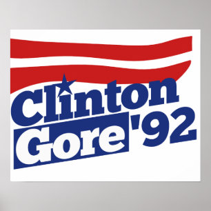 Poster Clinton Gore 92 politique rétro
