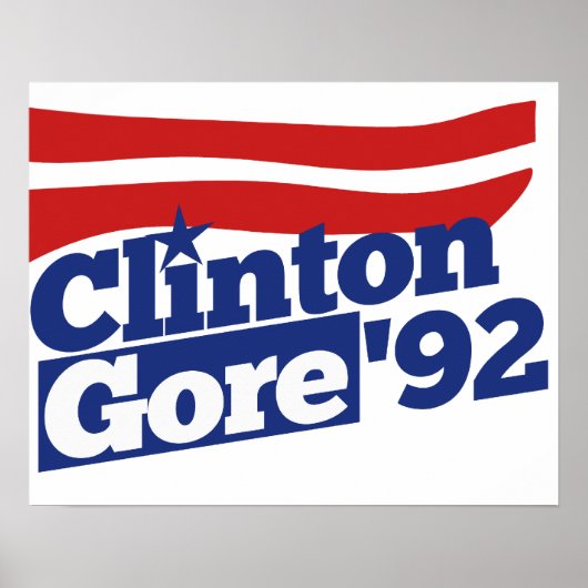 Poster Clinton Gore 92 politique rétro (Devant)