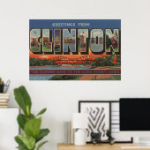 Poster Clinton, IowaGrandes lettres ScènesClinton, IA (Bureau à domicile)