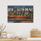 Poster Clinton, IowaGrandes lettres ScènesClinton, IA (Cuisine)
