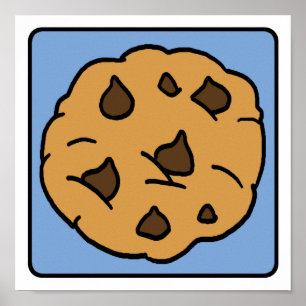 Poster Clip de dessin animé Chocolat Chip Cookie Dessert