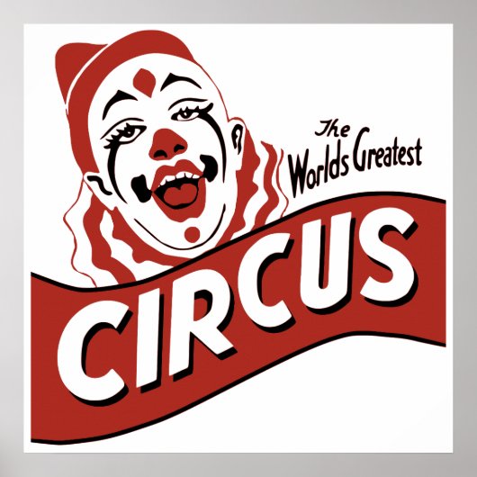 Poster Clipart clown cirque, jolie illustration (Devant)