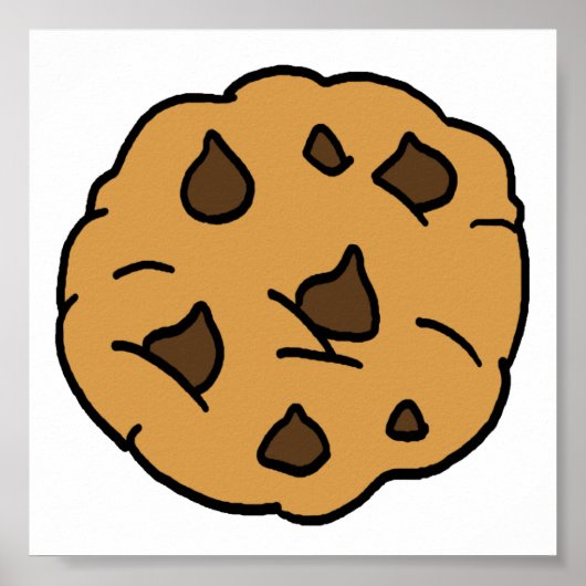 Poster Clipart de dessin IMMENSE Chip de chocolat Cookie (Devant)