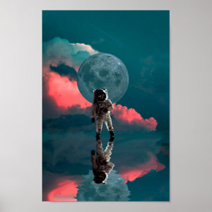 Poster Clipart de l'espace de l'astronaute de l'extérieur