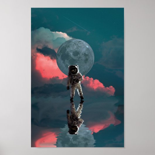 Poster Clipart de l'espace de l'astronaute de l'extérieur (Devant)