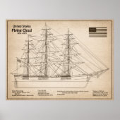 Poster Clipper Ship Floud - Plan d'expédition SD (Devant)