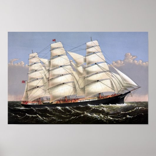 Poster Clipper Ship Trois Frères (Devant)