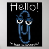 Poster Clippy Paper Clip Funny Meme Page Note Sarcastic  (Devant)