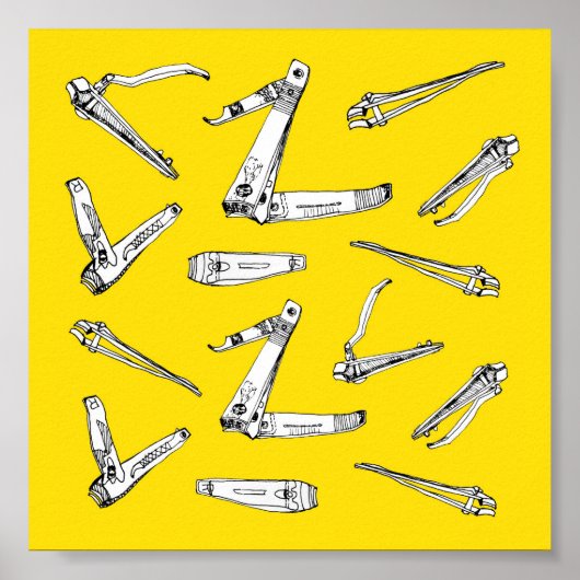 Poster Clips à ongles, Illustration d'art mural | (Devant)