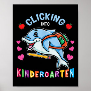 Poster Cliquer dans la maternelle dauphin retour à l'écol