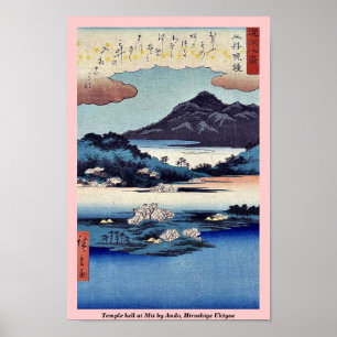 Poster Cloche de temple à Mii par Ando, Hiroshige Ukiyoe