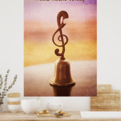Poster Cloche en cuivre antique avec poignée G-Clef (Cuisine)