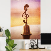 Poster Cloche en cuivre antique avec poignée G-Clef (Bureau à domicile)