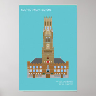 Poster Clocher de Bruges/Belfry of Bruges