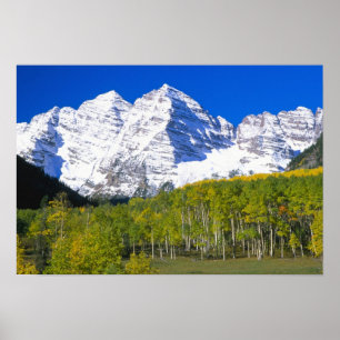 Poster Clochers de Maroon avec forêt de trembles en autom