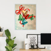 Poster Cloches de Noël rétro vintage (Bureau à domicile)