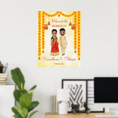 Poster Cloches des guirlandes de Marigold avec Tamil Telu (Bureau à domicile)