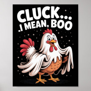 Poster Cloches Je veux dire Boo Drôle de poulet Halloween
