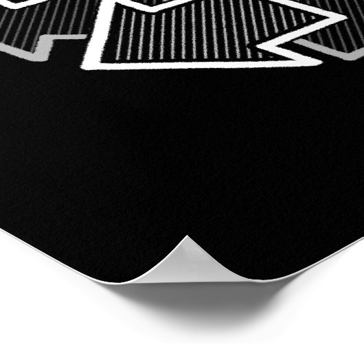 Poster Clockwise Arrows Minimal Geometric Black Variant 2 (Coin)