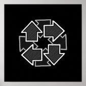 Poster Clockwise Arrows Minimal Geometric Black Variant 2 (Devant)