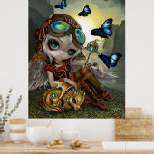 Poster Clockwork Dragonling steampunk dragon fairart (Cuisine)