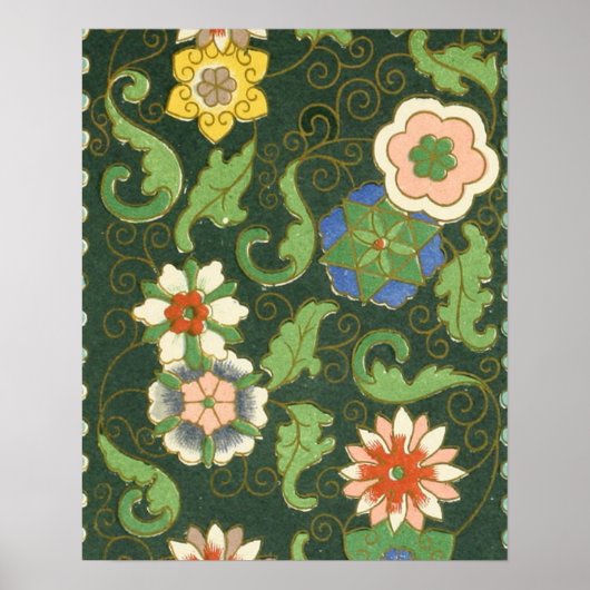Poster Cloisonne Chine Patter Asiatique Oriental (Devant)