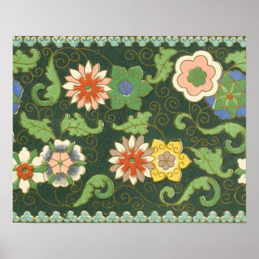 Poster Cloisonne Chine Patter Asiatique Oriental (Devant)