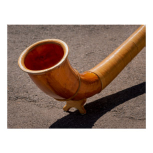 Poster Close up of wooden Alphorn