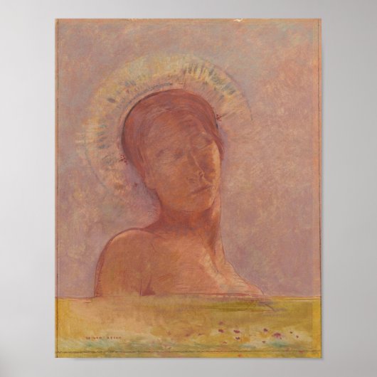 Poster Closed Eyes (Redon 1899) (Devant)