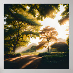 Poster Closeup Belle Vue De La Nature Feuilles verts