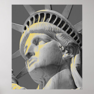 Poster Closeup Black White Yellow Statue de la Liberté Im