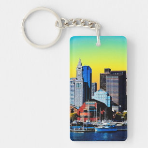 Poster cloth Face Mask van het Custom House Boston Sleutelhanger