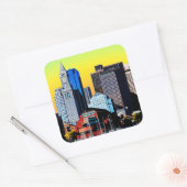 Poster cloth Face Mask van het Custom House Boston Vierkante Sticker (Envelop)
