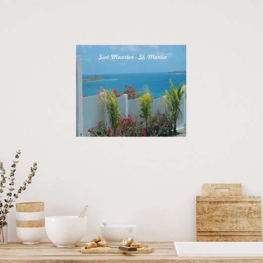 Poster Clôture blanche à sint Maarten (Cuisine)
