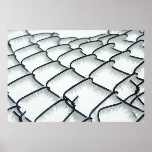 Poster Clôture de chaînette noire et blanche (Devant)
