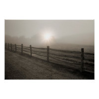 Clôture et débordement de soleil par le brouillard