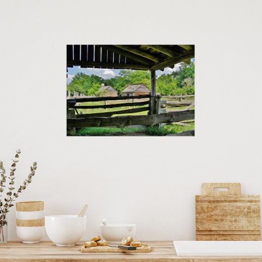 Poster Clôture et grange (Cuisine)